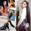 TTPSRY Ponytail Hair Extension 24 Inch Long Straight Synthetic Extensions