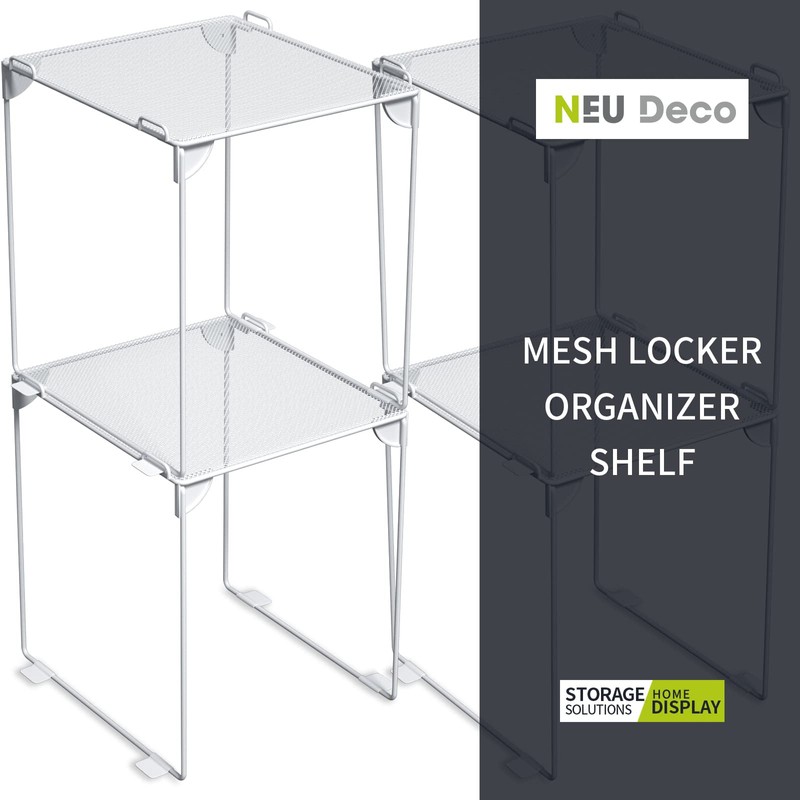 Neudeoc Locker Organizer and Accessories Kit, Includes Mesh Locker Shelf