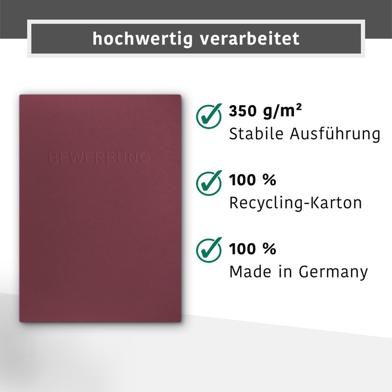 Pack of 10 3-Part Application Folders Red Berry Red Favourit