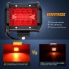 Nilight 4" LED Light Pod Red Triple Row 2PCS 60W