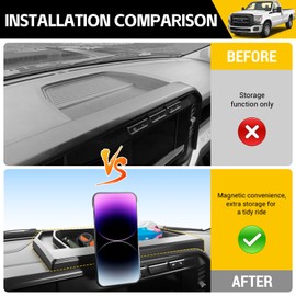 JTYZSM Magnetic Phone Mount for 2023-2026 Ford F250 F350 F450 Super Duty(Without Dashboard-Top Speaker) Dash Phone Holder with Tray Car Phone Stand Truck Accessories