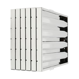 6Pack Hood Filter Commercial Range Hoods Filters Stainless Kitchen Exhaust Hood Louver Shape Efficient Performance Easy To Clean For Kitchen Restaurant Hotel (19.5"X24.5" Silver)