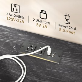 Leadpro TV Stand with LED Lights and Power Outlet, TV Dresser for 55 inches, Media Console Table with Drawers Cabinet and Open Storage Shelf Furniture Cabinet for Living Room, Black