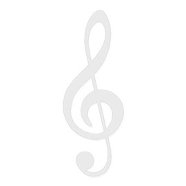 Applicable Pun Treble Clef Symbol - Vinyl Decal - White 7 Inches Wide