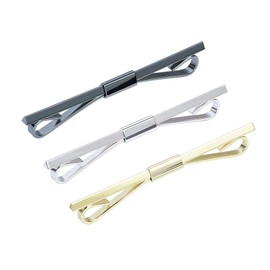 3PCS Men's Classic Tie Clips Shirt Collar Clip Collar Bar for Necktie Gold Silver Black Tone Necktie Bar Pinch Clips Tie Pins (Triangle Head), metal, crystal