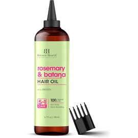 Botanic Hearth Rosemary & Batana Hair Oil with Biotin, 5-in-1 Hair Growth & Nourishing Treatment, Lightweight & Non-Sticky, 6.7 fl oz