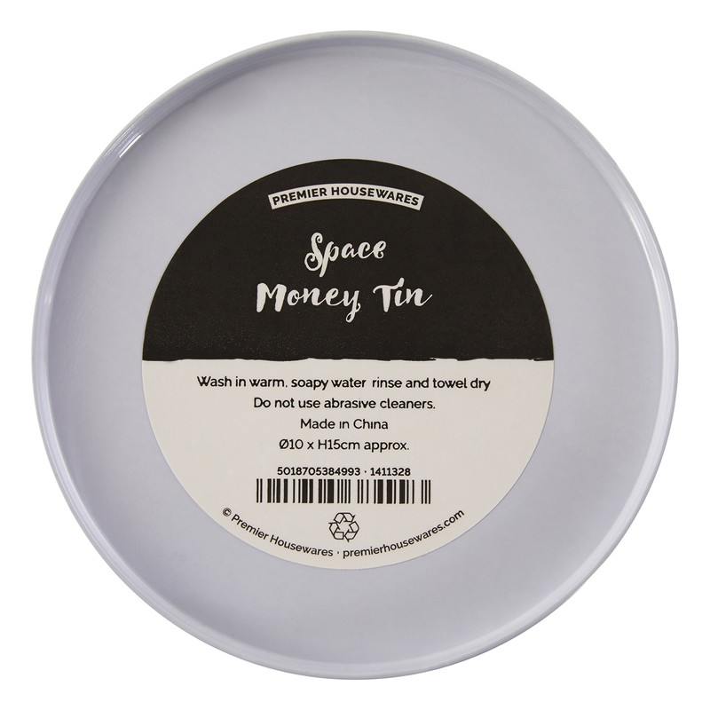 Premier Housewares Space Money, Tin, Blue, 10 x 10 x