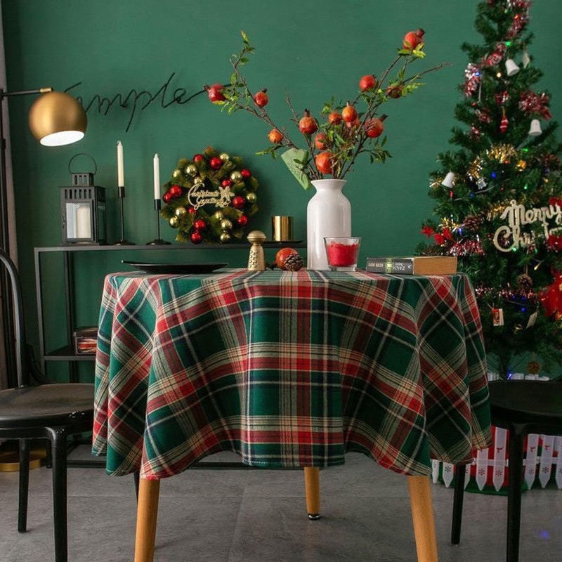 Christmas Check Tablecloth Tablecloth Emotional Camping Home Party Table Cover,