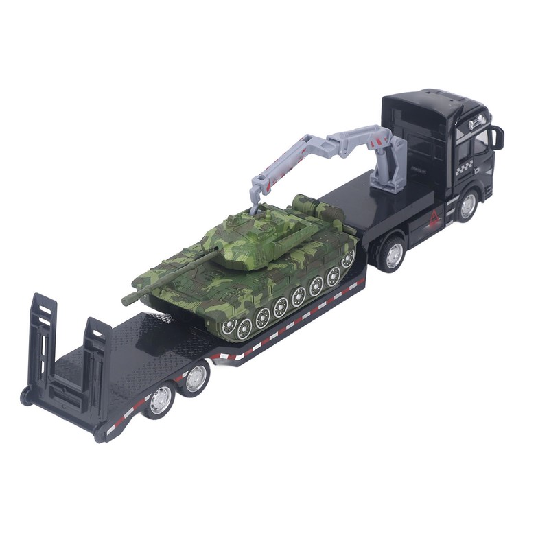 Flatbed Trailer Toy Simulation Detachable Collectible Military Trailer Tank Model