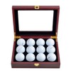 COZENTA Golf Ball Display Collection Case Showcase Storage Box Wood
