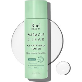 Rael Toner for Face, Miracle Clear - Reducing Pores and Oils with Succinic Acid, Hydrating Vitamin B5, Vegan, Korean Skin Care (5.1 fl oz)