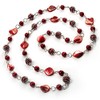 Avalaya Red Shell Composite & Imitation Pearl Bead Silver Tone