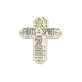 (3pcs) Fruits of The Spirit Cross Sticker - Christian Bible Verse Vinyl Decal - Faith-Based Inspirational Design - Love Peace Joy Kindness Patience - Waterproof Sticker for Laptops Bottles Journals