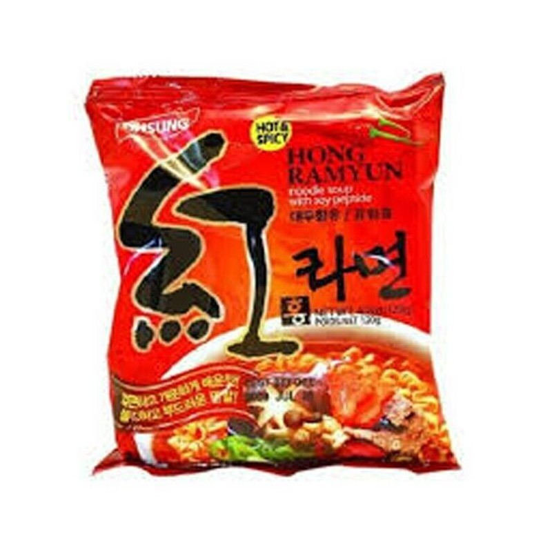 Ohsung Hong Ramen Korean Style INSTANT NOODLE SOUP, HOT Flavor