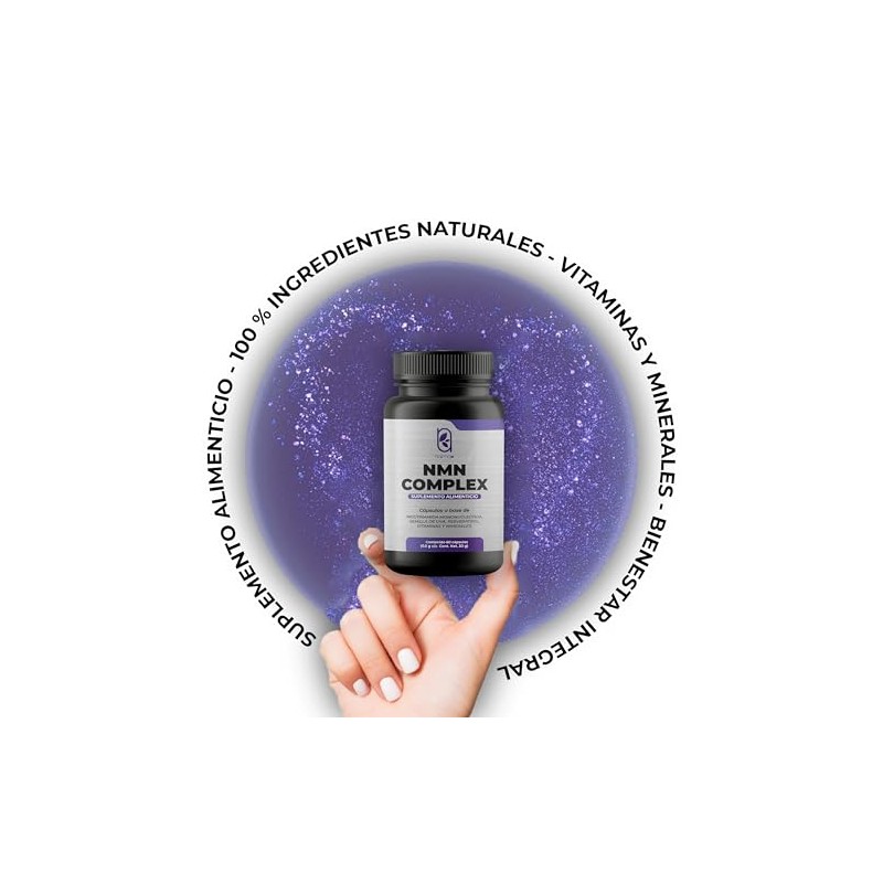 NAIMA NMN Complex, 60 Cápsulas | Suplemento Alimenticio con Resveratrol,