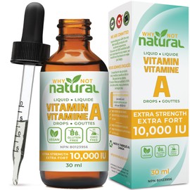 Why Not Natural Vitamin A Drops 10000 IU - Liquid retinyl Palmitate with Coconut MCT Oil, Vegan micellized VIT A Supplement for Skin and Acne