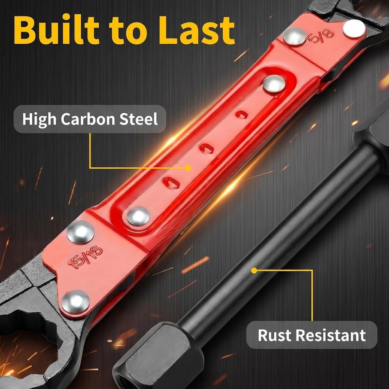 moniko Angle Stop Wrench Kit, Double Ended Pipe Wrench Set,