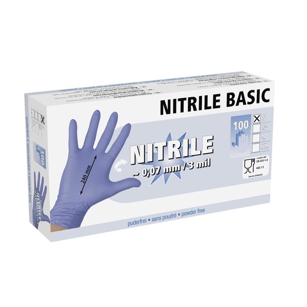 Kerbl Basic 15330 Disposable Gloves Nitrile Powder-Free Blue