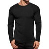 Ekouaer Men's Long Sleeve Shirts Ribbed Pullover Sweater Sim Fit Thermal Tops Crew Neck Stretchy Undershirts Black XXL
