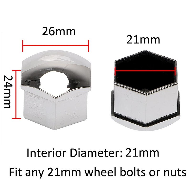 ETOPARS Pack of 20 21 mm Car Wheel Nut Caps