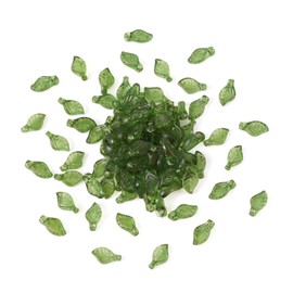 Craftdady 100Pcs Green Leaf Charms 9.7x5.5mm Transparent Acrylic Leaves Pendants Leaf Shape Bead Charms Bulk Cute Charms Earring Charms Hanging Ornament for DIY Craft Necklace Bracelet Jewelry Making