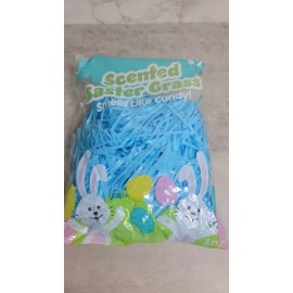 Easter Basket Grass Plastic Blue Scented Candy Christmas Filler Discontinued
