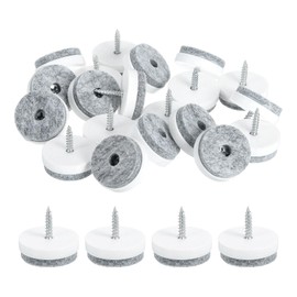 sourcing map Nail-on Furniture Sliders, 50Pcs Nail-on Felt Pad Round Chair Table Feet Pads Chair Leg Floor Protectors for Hardwood Floors (White, 28mm/1.1")