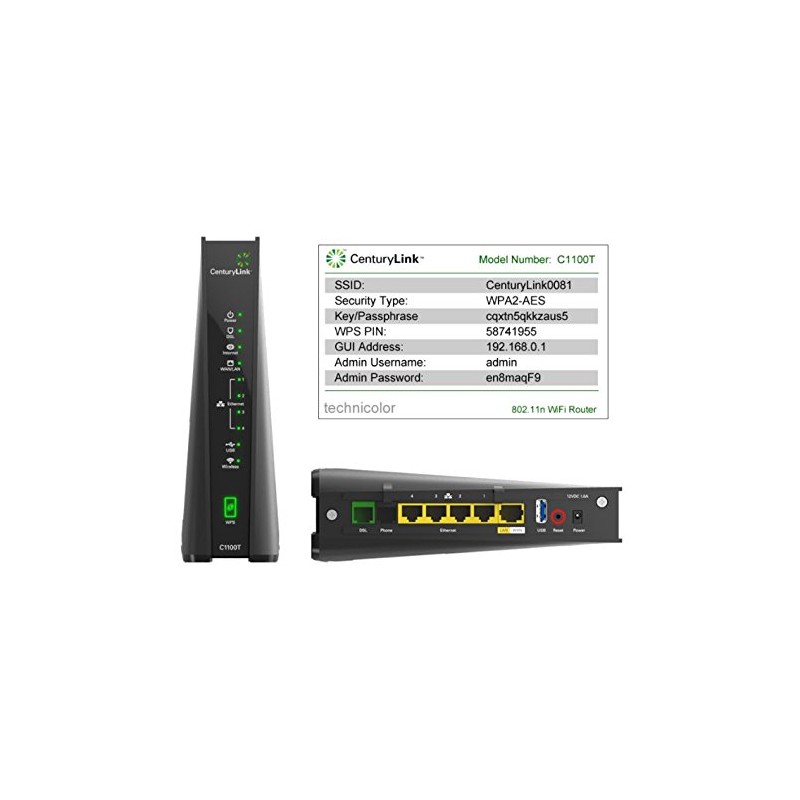 CenturyLink Technicolor C1100T Vdsl2 módem 802.11n router WiFi