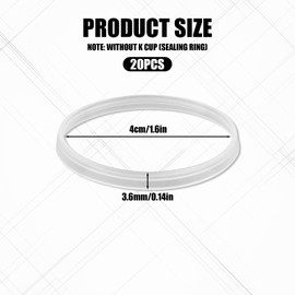20 Pcs Silicone Gaskets for Keurig Stainless Steel Refillable K Cup, Reusable Gasket Ring Replacement Silicone Seals for Keurig Reusable k Cup Coffee Filter