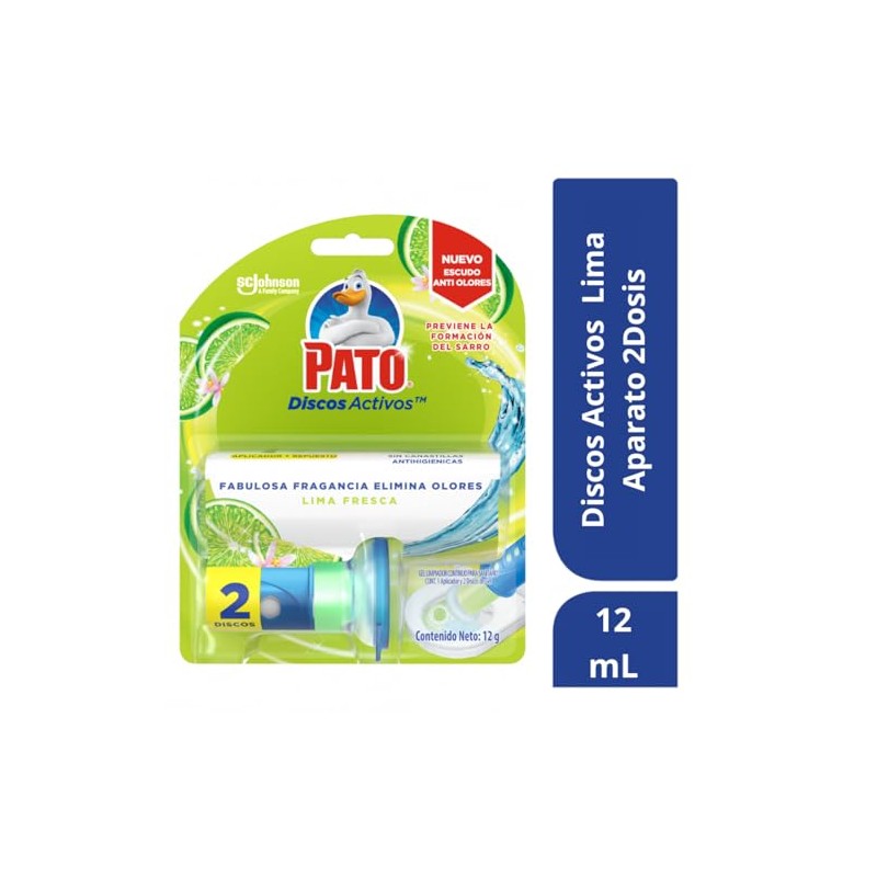 Pato Discos Activos Gel Limpiador Inodoro Lima Fresca Aplicador y