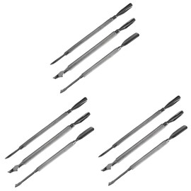 FOMIYES 3sets Nail Cuticle Pusher Remover Nail Cleaning Stick Stainless Steel Exfoliate 3pcs*3
