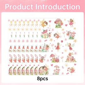 Fairy Kids Temporary Tattoos Stickers - 224+ Glitter Mushroom Fairy Fake Tattoos Waterproof Semi Permanent Gifts Party Favor For Girls Birthday Party Decorations Bag Fillers Tattoo Supplies Decor