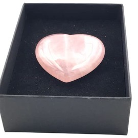 Steinfixx® - Large Gemstone Heart in Gift Box Thank You I Healing Stone I Lucky Stone I Chakra Stone I Pocket Stone | Massage Stone | Gift for Loved Ones (Rose Quartz)