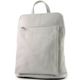 modamoda de T141 Women's Leather Backpack Shoulder Bag Handmade in Italy, Light Grey2021