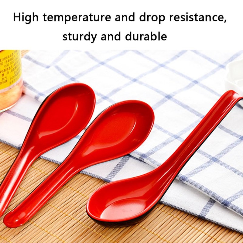6Pcs Soup Spoon Ramen Noodle Soup Ladle White Soup Spoons
