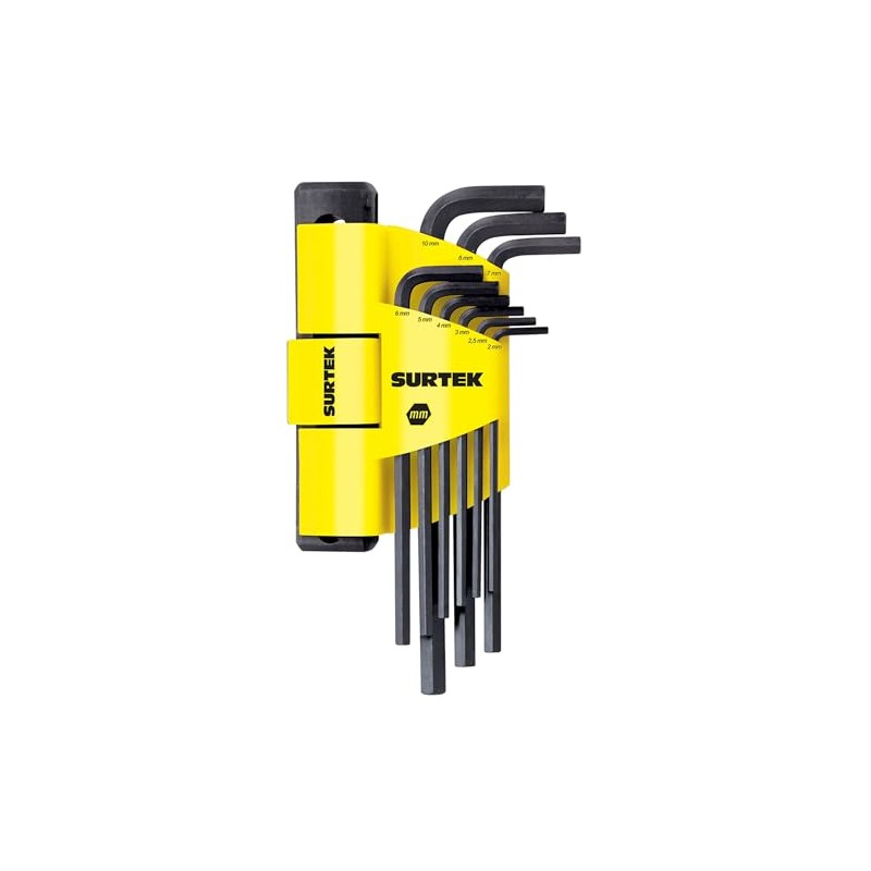 Surtek ALLFH9M Juego de llaves extra largas hexagonales tipo "L",