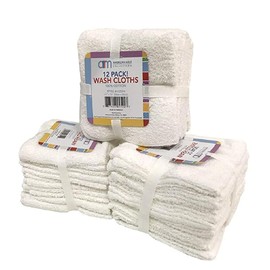 American Mills 100% Cotton Wash Cloths (White 2:2)
