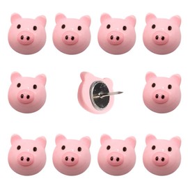 30 pcs Decorative Push Pins Pink Little Pig Resin Handmade Cute Thumbtack Paper Map Marker Picture Memo Note Drawing Pin Decorative Nail Cork Board Office Accessories（Pig）