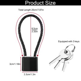 4 Pack Cable Padlock with Keys Alike,(1.3''/33mm) Wide Lock Body Heavy Duty Padlocks with 12Keys,Wire Rope Lock for Outdoor or Indoor for Gym Locker, Case, Backpack and Fence