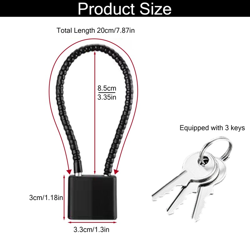 4 Pack Cable Padlock with Keys Alike,(1.3''/33mm) Wide Lock Body