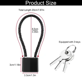 4 Pack Cable Padlock with Keys Alike,(1.3''/33mm) Wide Lock Body Heavy Duty Padlocks with 12Keys,Wire Rope Lock for Outdoor or Indoor for Gym Locker, Case, Backpack and Fence