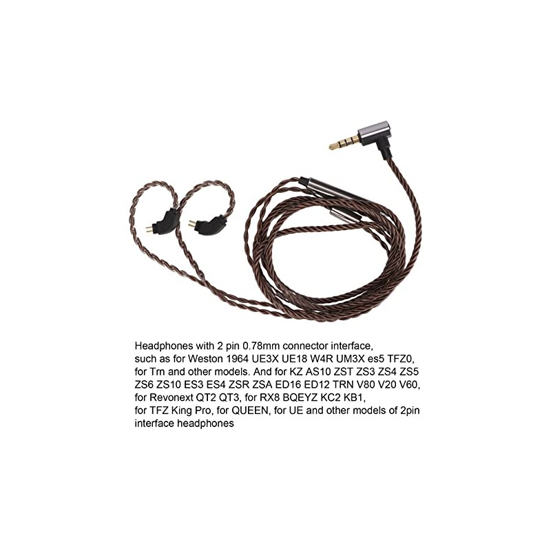 Cable de 2 Pines de 0,78 Mm Con Micrófono -