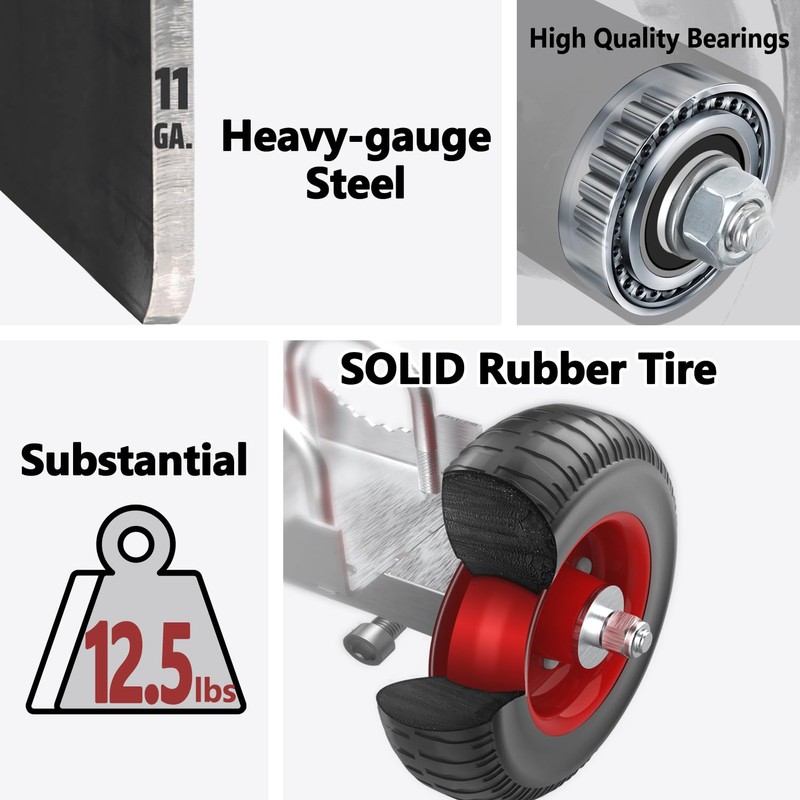 Blütezeit 8-inch Rolling Gate Wheels, Double U-Bolts Heavy Duty Gate