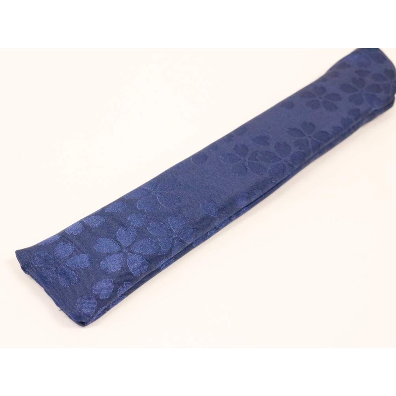 Matsumi Kogei Japanese Folding Fan Holder, Jacquard Cherry Blossom, Navy,