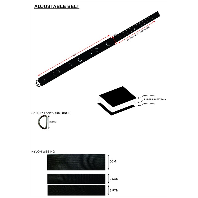 Scaffolding Orange Visible Nylon Padded Tool Belt with Mobile Holder