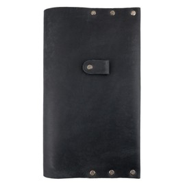 Hide & Drink, Riveted Journal Cover for Notebook (5 x 8.25 in.) (NOT Included), Classic Sleeve, Vintage Style, Full Grain Leather, Handmade, Charcoal Black