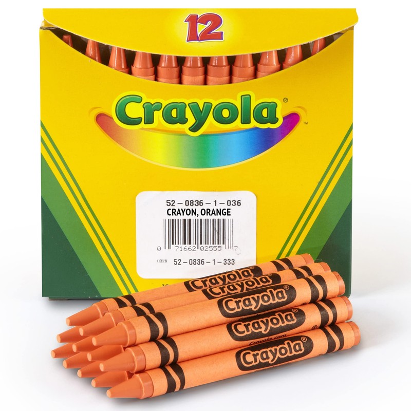 Crayola Crayons, Orange, Single Color Crayon Refill, 12 Count Bulk