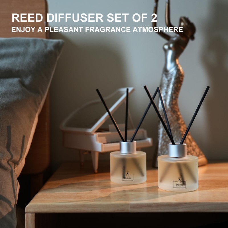 Brakula 2 Packs Reed Diffusers Set- Home Fragrance, Lemon Verbena