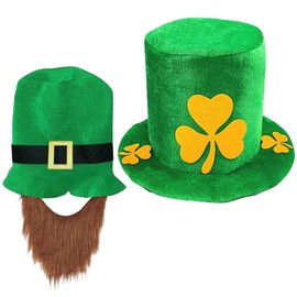 KKTONGXI Top Hat Green St. Patrick's Day Green Top Hat Hat 2 Pieces Headpiece Accessory Theme Party Top Hat Green Headpiece Accessory for a Gala, Fancy Dress Party or Carnival