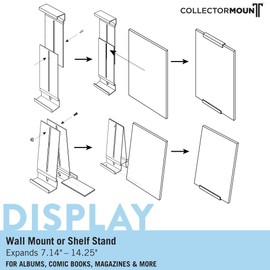 CollectorMount Comic Mount 5 Pack, Comic Book Shelf Stand or Wall Mount Display, Invisible and Adjustable